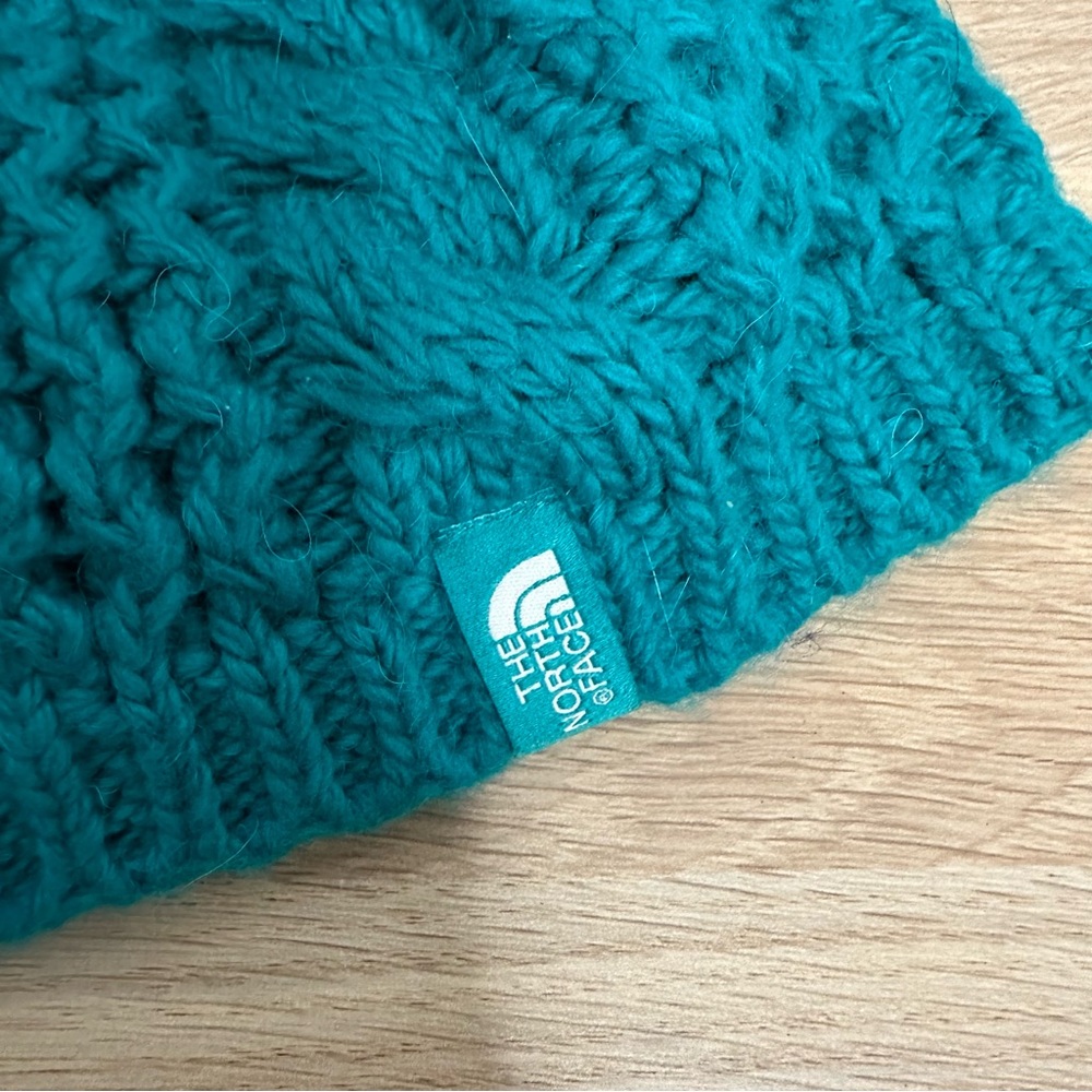 NWOT The North Face Knit Beanie Hat Green - Picture 7 of 9